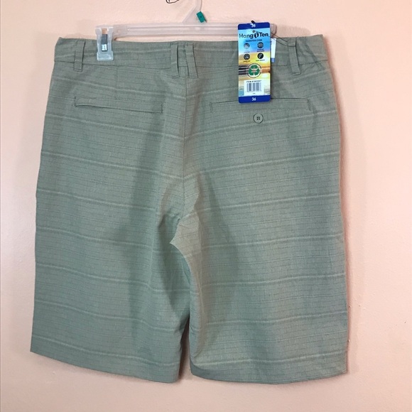 Hang Ten Khaki Hybrid Board Swim Shorts Men 36 NEW - Picture 2 of 3